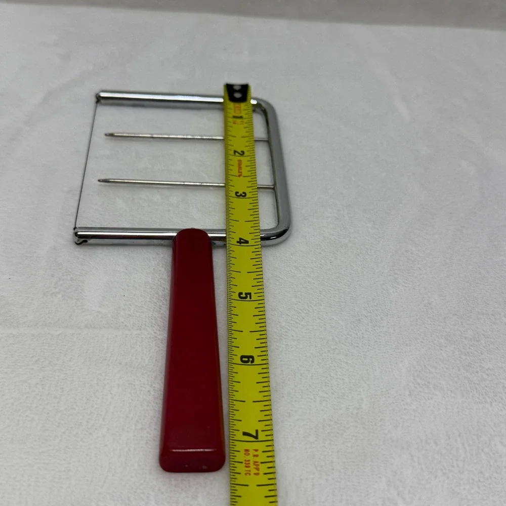 VTG MCM Red Bakelite Handle Cheese Slicer Stainless‎ Steel Wire Cutter MCM